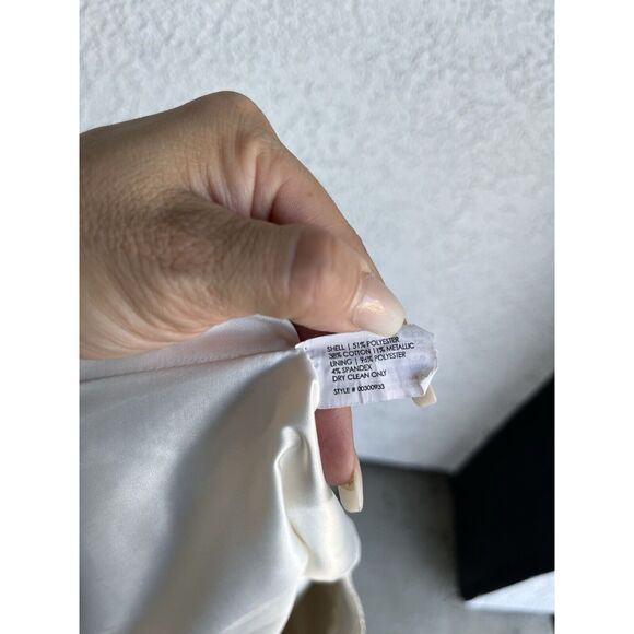 Club Monaco Pleated Ivory And Gold Belted Skirt - Size 4 - Picture 11 of 11